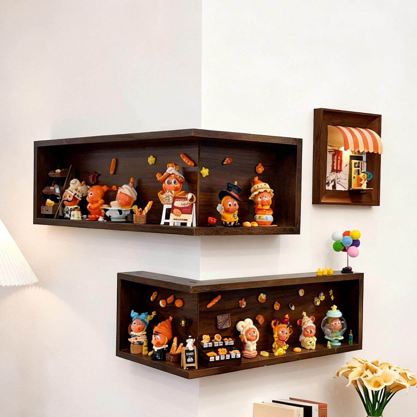 泡泡展示盒星星人阳角展示架转角收纳盲盒手办墙上陈列架潮玩拐角,淘宝优惠券,粉丝福利购,淘宝优惠卷