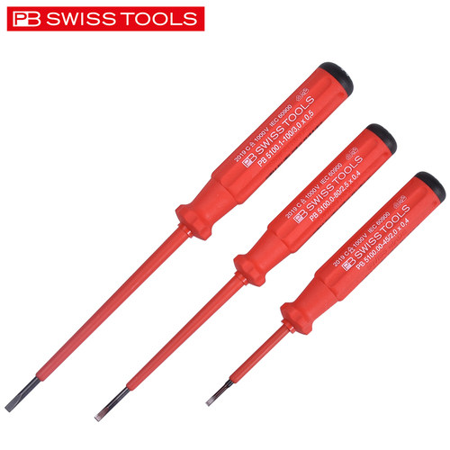 瑞士PB进口绝缘螺丝刀十字一字VDE电工专用改锥梅花工具5100/5190 - 图1