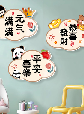 卧室门房间门墙面亚克力遮丑贴画