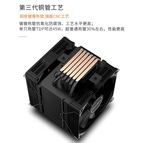 JIUSHARK九鲨JF160S双风扇CPU散热器6热管12代多平台4PIN1700PWM - 图1
