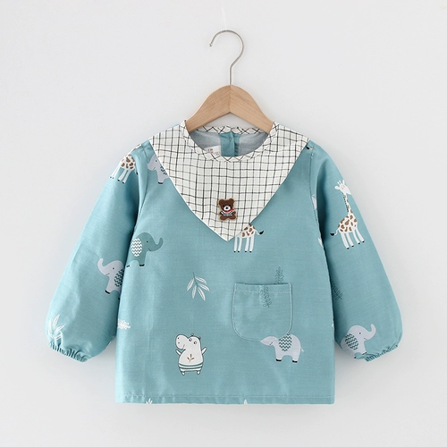 Детский демисезонный слюнявчик, термобелье, лонгслив, водонепроницаемый нагрудник для детского сада, сзади на завязках, анти-грязь