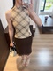 ຊັ້ນໃນຂອງແມ່ຍິງ Retro plaid camisole