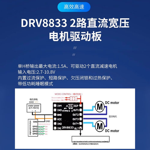 TB6612FNG电机驱动板模块 芯片 DRV8833高性能超L298N - 图2