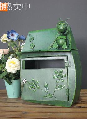 动物邮箱欧式田园风格复古铁艺壁挂信报箱花园阳台金属工艺品装饰