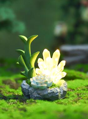 创意小红书热卖晶石物语水晶石盲盒带灯摆件车载装饰品节日礼物