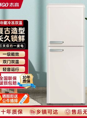 志高一级能效复古冰箱家