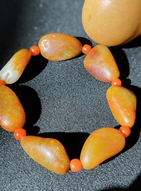 新疆和田玉白玉籽料原石手串 随形玉石手链 男女款文玩手串