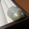 Fangfang Yushe Xinjiang Hotan Jade is delicate, oily and finished, white jade card 17mm ring puller