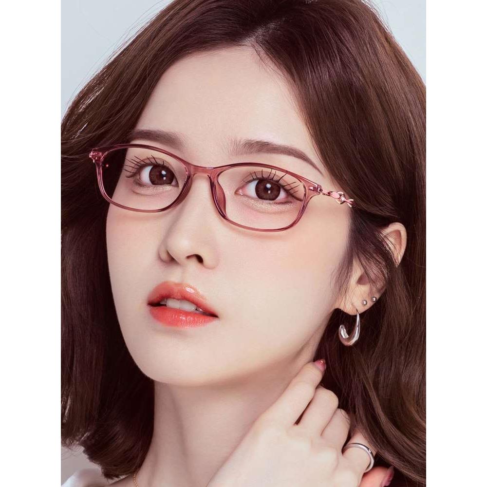 正品高度数近视眼镜女超轻显瘦平光防蓝光辐射护目韩版配镜片优雅 - 图0