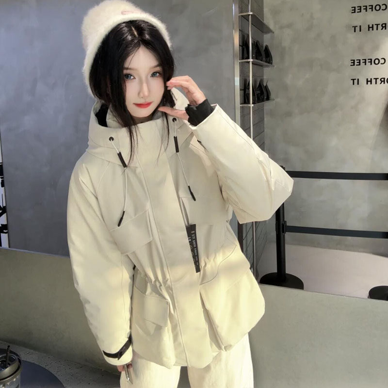 洋气小香风羽绒棉服女冬季高级感超好看工装棉袄oversize保暖外套 - 图1