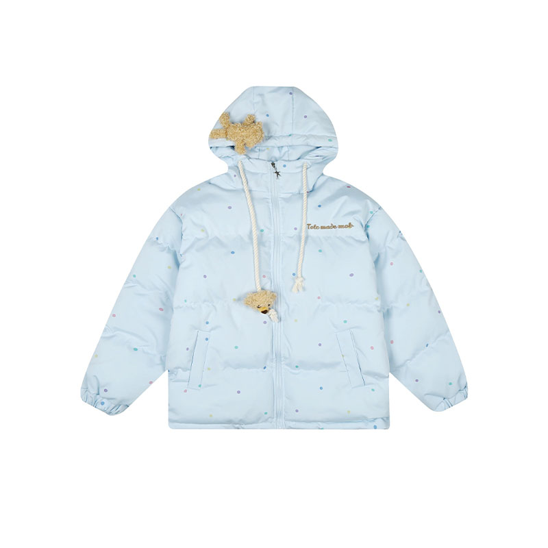 可爱波点立领羽绒棉服女冬季2025年巨好看超火洋气保暖棉衣面包服 - 图3