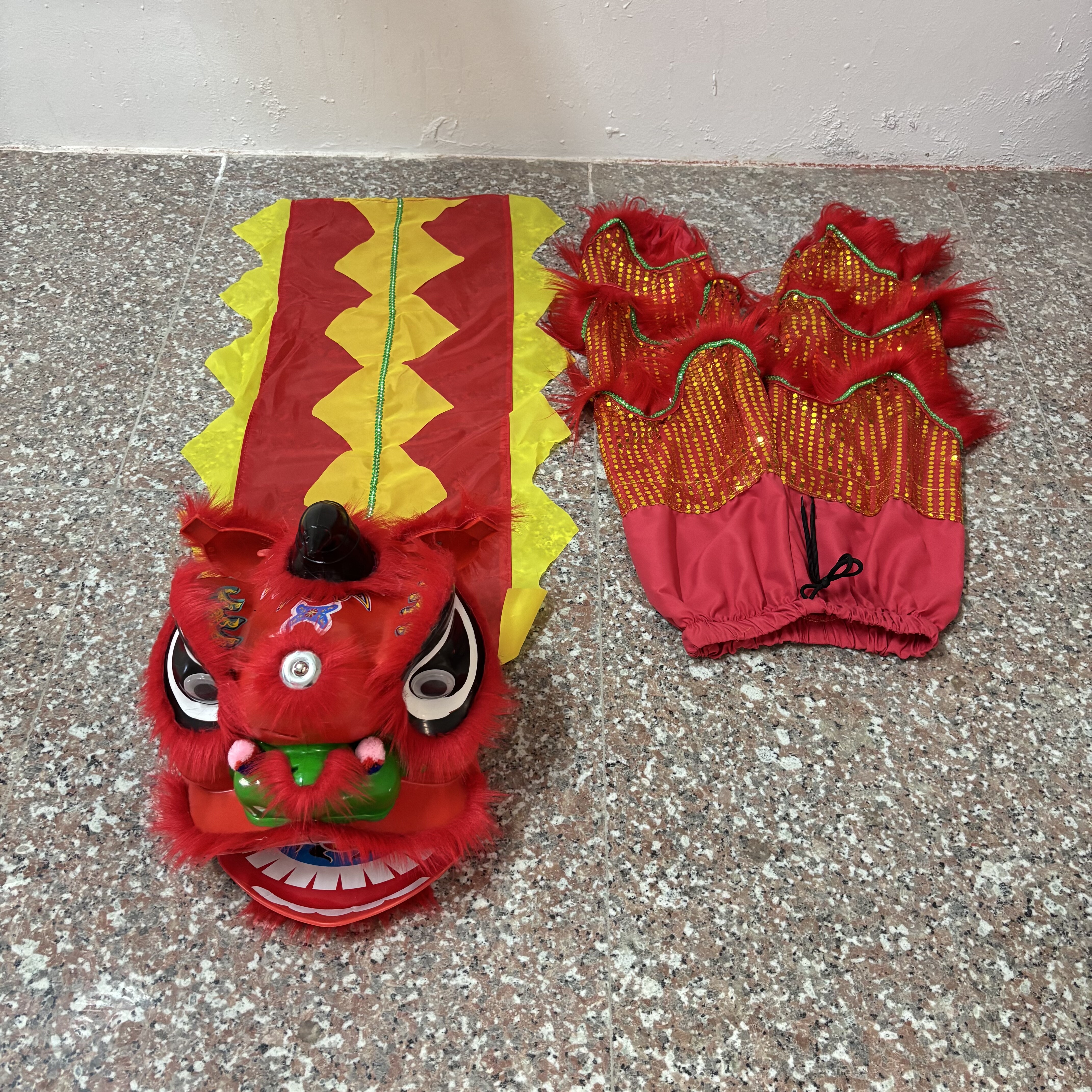 新款儿童塑料舞狮头醒狮头玩具幼儿园表演道具套装耐摔包邮6寸9寸,淘宝优惠券,粉丝福利购,淘宝优惠卷