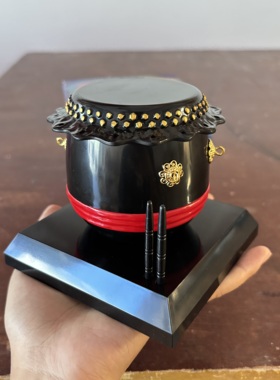 精品舞狮鼓迷你模型摆件