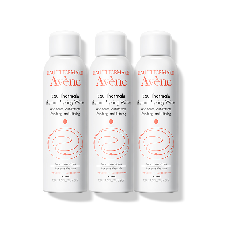 Avene雅漾海外旗舰店雅漾喷雾爽肤水补水舒缓修护化妆水敏感肌定妆正品三支装0