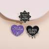 Foreign trade hot-selling alloy badge black love letter rock band badge trend clothing accessories pin