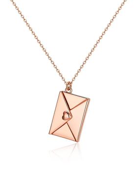 魅色饰品文艺信封可打开纪念设计感英文字母卡片不锈钢钛钢项链