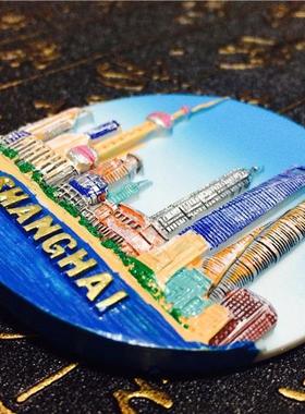 中国树脂冰箱贴磁铁上海北京风景立体磁性出国礼品豫园长城外滩