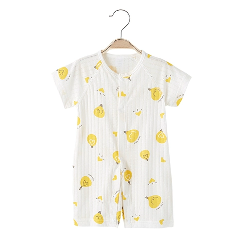 Детское хлопковое летнее тонкое боди для новорожденных для раннего возраста, пижама, летняя одежда, короткий рукав