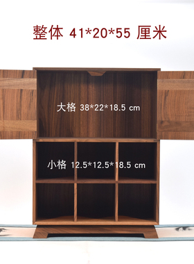 实木客厅软装小柜子黑胡桃