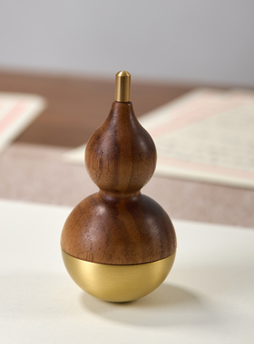 黑胡桃新款葫芦桌面摆件装饰工艺品创意书镇镇尺文房小礼品文创品