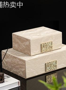 左顾 意式简约售楼处衣帽间中古收纳盒摆件装饰储物盒子软装陈列