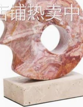 现代简约创意异形大理石摆件样板房售楼处桌面茶几电视柜软装饰品