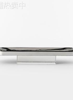 轻奢金属几何椭圆形长条托盘摆件酒店客厅水晶蛋糕点心果盘装饰品