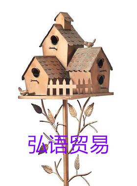 新品树脂工艺树房子动物家小鸟家园田园装饰园景装饰