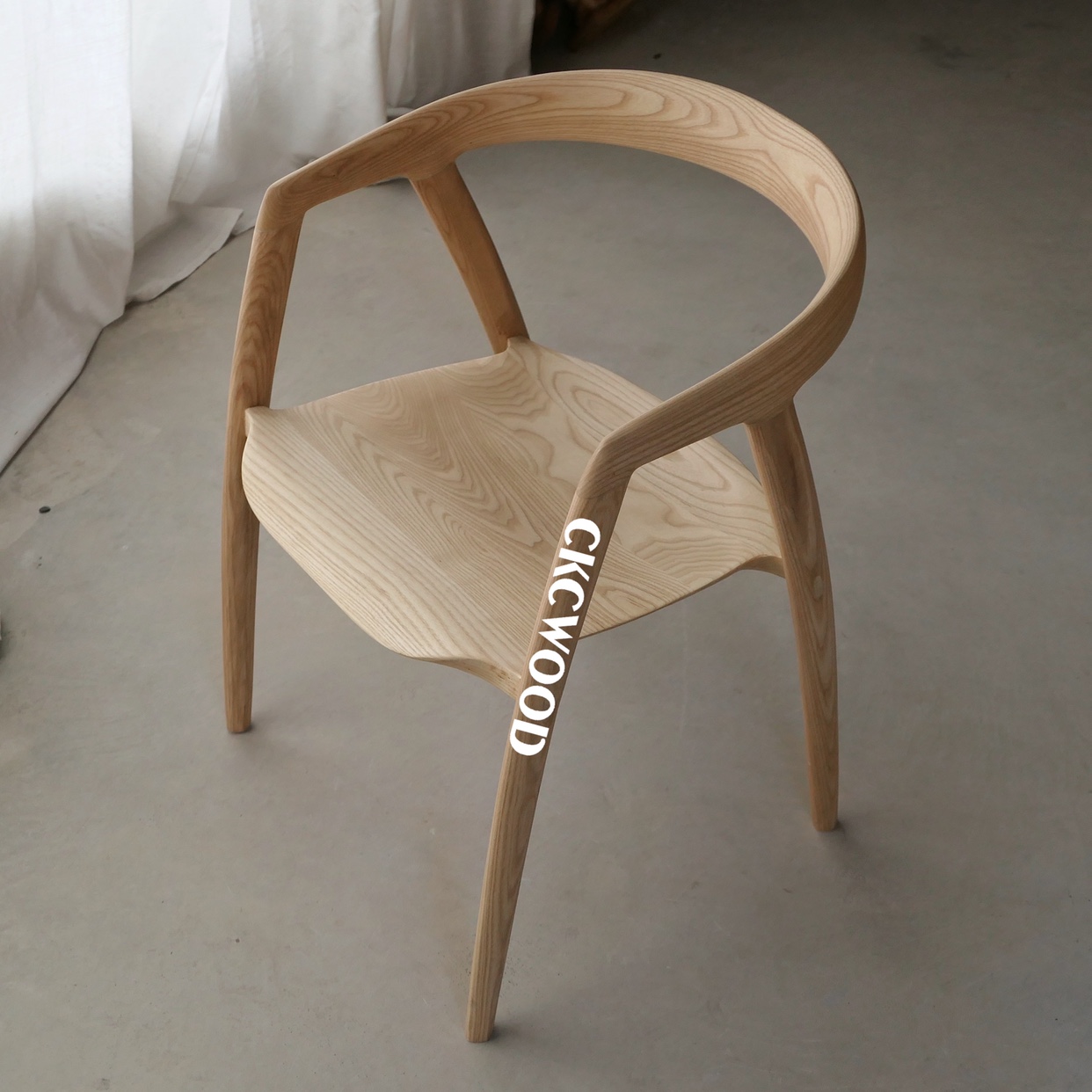 CKCWOOD原木餐椅休闲椅复古经典款座椅昌迪加尔办公椅长凳单人凳 - 图0