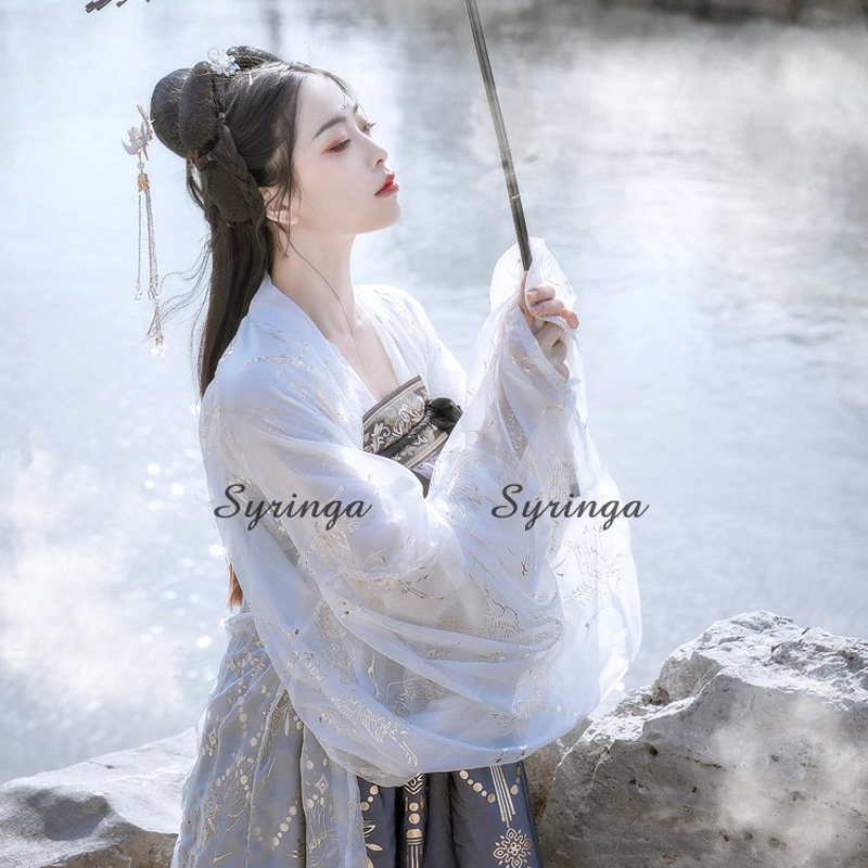 汉服女白菜价齐胸超仙中国风仙鹤 koax民族服装/舞台装