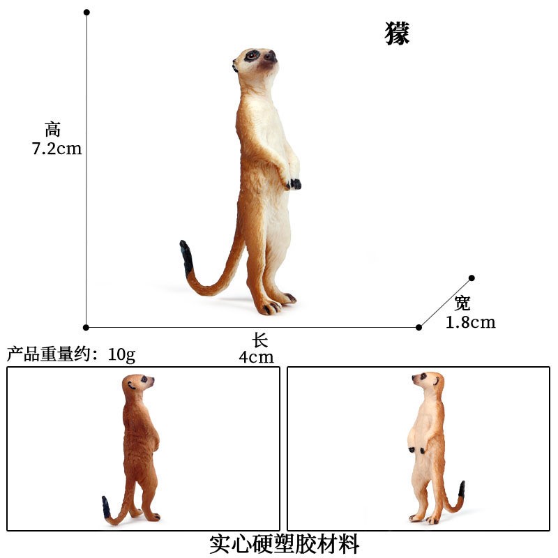 儿童仿真狐獴动物模型玩具带仔站立狐獴沼狸猫鼬狸獭海狸鼠摆件 - 图1