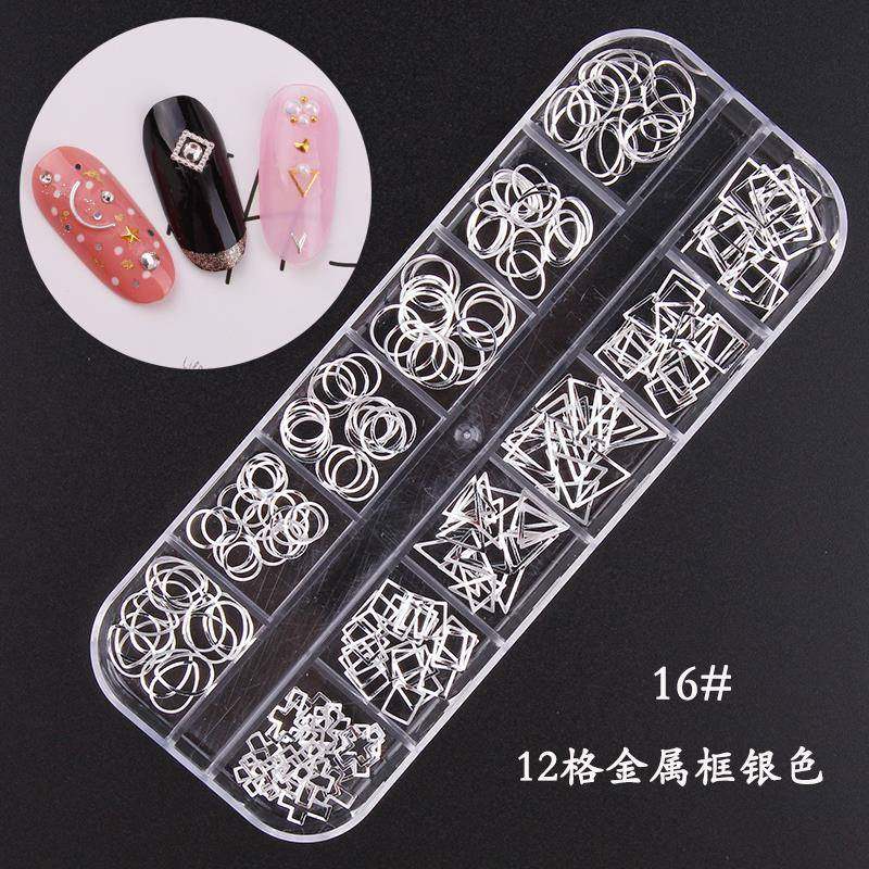 热销日系星月美甲合金饰品金属框异形铆钉平底水钻贝壳片12格盒装,淘宝优惠券,粉丝福利购,淘宝优惠卷