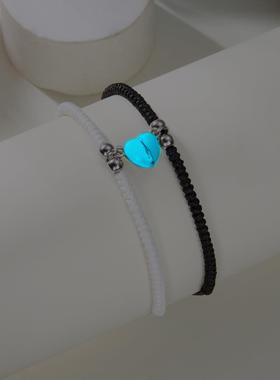 欧美跨境夜光爱心闺蜜手工编织手链女学生情侣配饰套装礼物饰品女