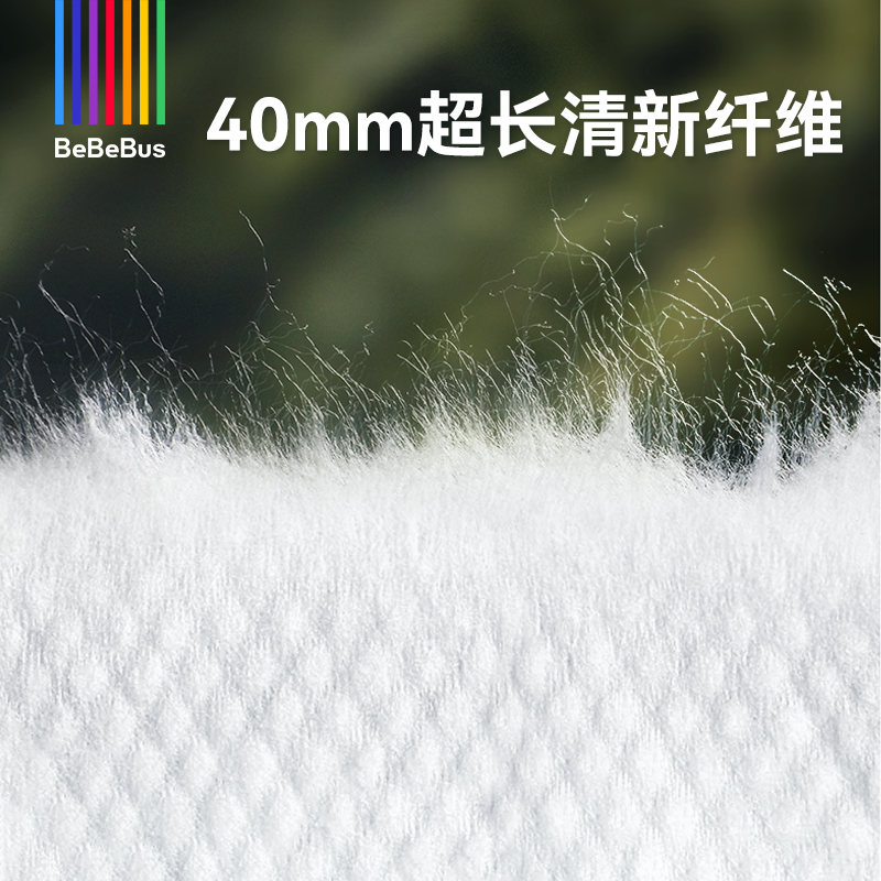 【新品】BeBeBus彩条婴儿绵柔巾Pro新生宝宝专用非棉柔巾9包