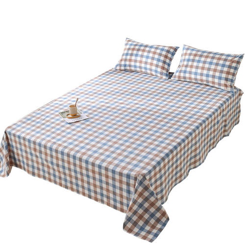 北欧ins风纯棉水洗棉床单单件100全棉儿童被单学生宿舍枕套三件套 - 图3