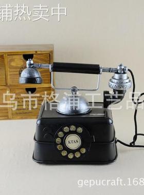 复古金属手摇式电话模型 影楼 样品房 酒吧餐厅复古艺术品装饰品