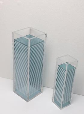 现代简约创意亚克力线条透明花器样板房书房茶几家居客厅装饰摆件