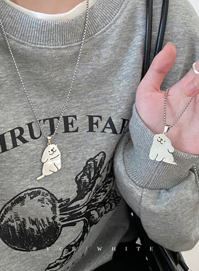 「抱抱小狗」可爱卡通项链小众锁骨链冷淡风颈链卫衣链闺蜜情侣款