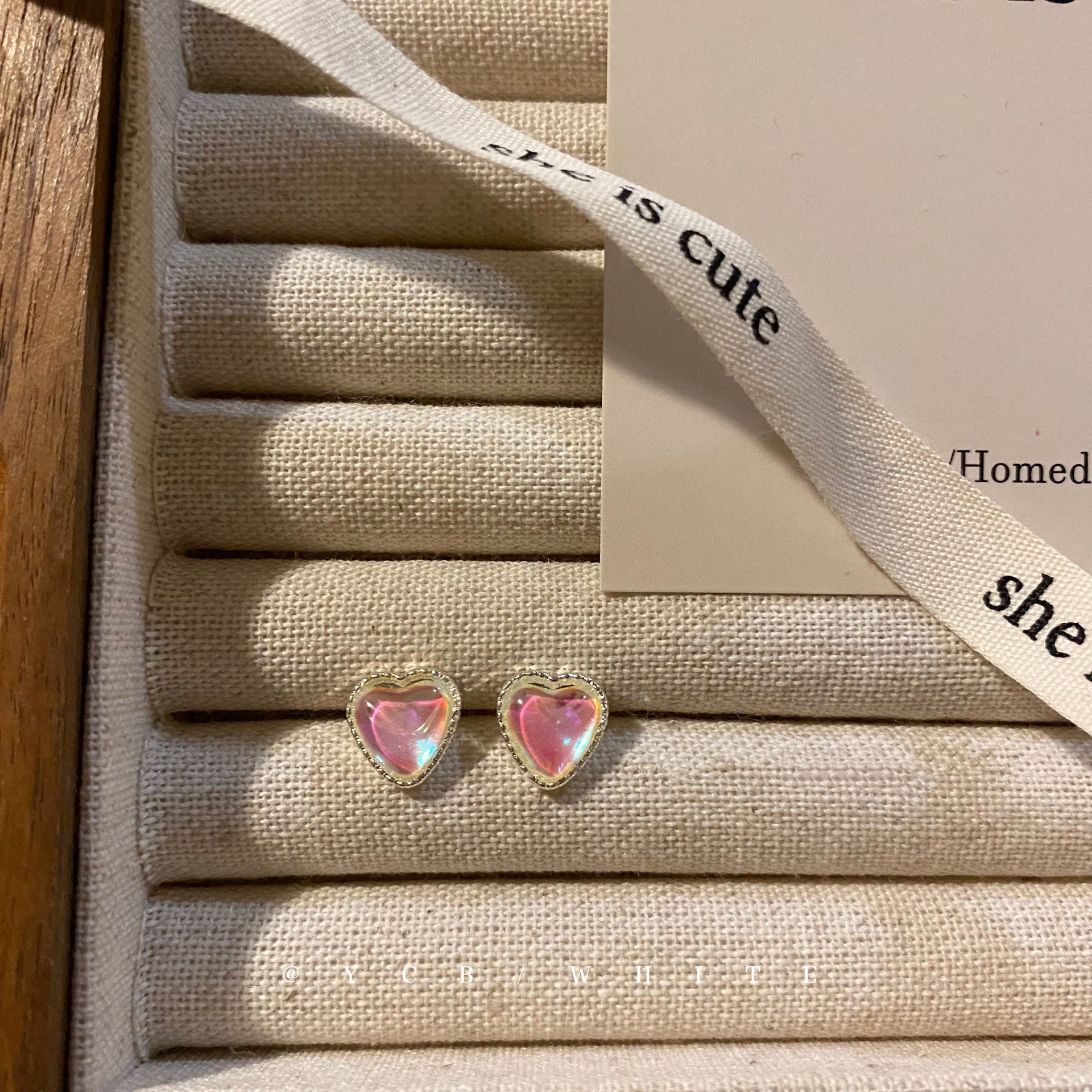 「心动信号」轻奢简约百搭粉色猫眼爱心耳钉925银针日常精致耳饰,淘宝优惠券,粉丝福利购,淘宝优惠卷