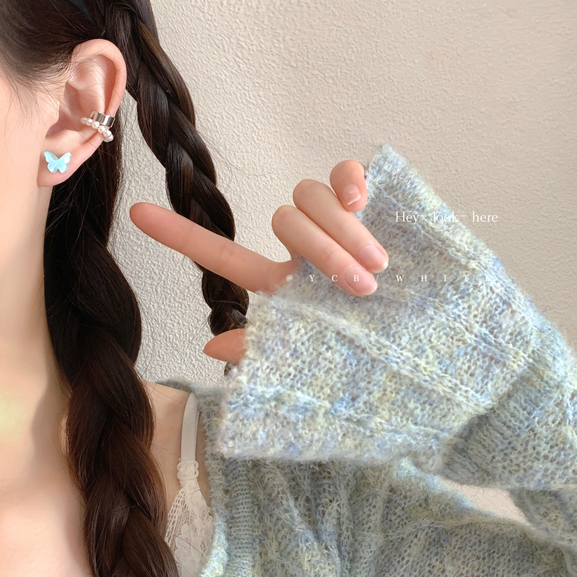 「琉璃星」简约小巧百搭蓝色蝴蝶星星耳钉小众日常甜美可爱耳环,淘宝优惠券,粉丝福利购,淘宝优惠卷