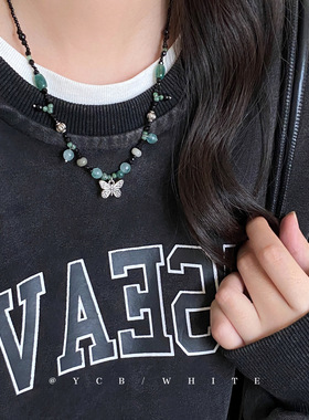 「青黛山」复古串珠项链~