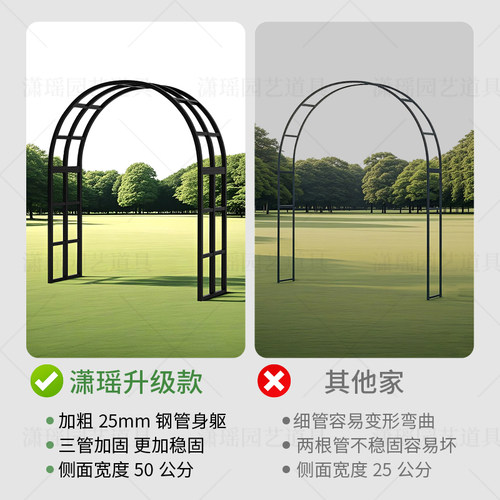 铁艺方管25mm拱门爬藤花架子户外葡萄架庭院花园攀爬月季水果支架 - 图2