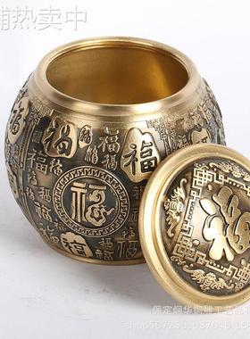 厂家 拉丝款茶叶罐 百福茶叶罐 茶具摆件