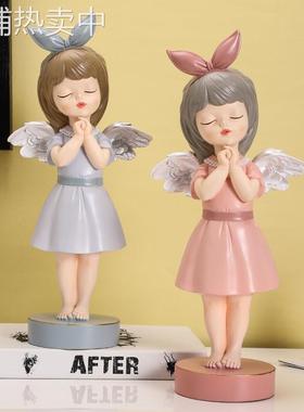 可爱卡通天使女孩桌面摆件卧室家居软装电视柜床头柜女生生日礼物