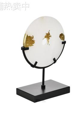 新中式装饰品摆件亚克力装饰盒软装售楼处办公室玉石天然大理石