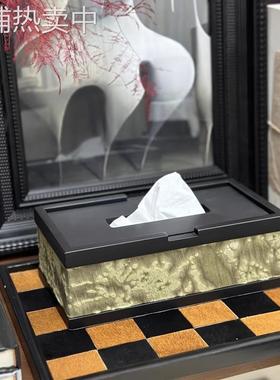 极简法式现代绿泡泡纸巾盒轻奢样板间卫生间纸巾盒托盘组合摆件