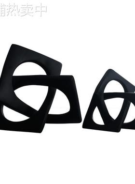 现代简约欧式轻奢几何环形缠绕创意摆件样板房售楼处软装饰品摆设