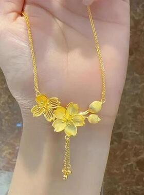 仿金婚嫁手镯婚礼金饰仿真新娘首饰五金六件套装在逃公主双生花三