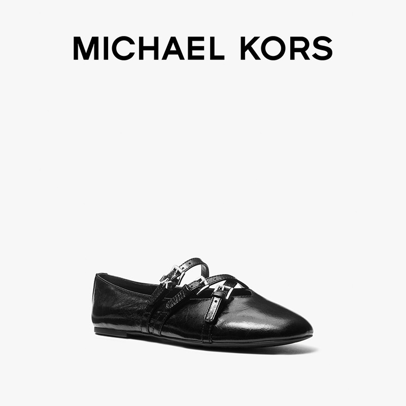 MICHAEL KORS MK Indy 女士皮质平底芭蕾舞鞋,淘宝优惠券,粉丝福利购,淘宝优惠卷