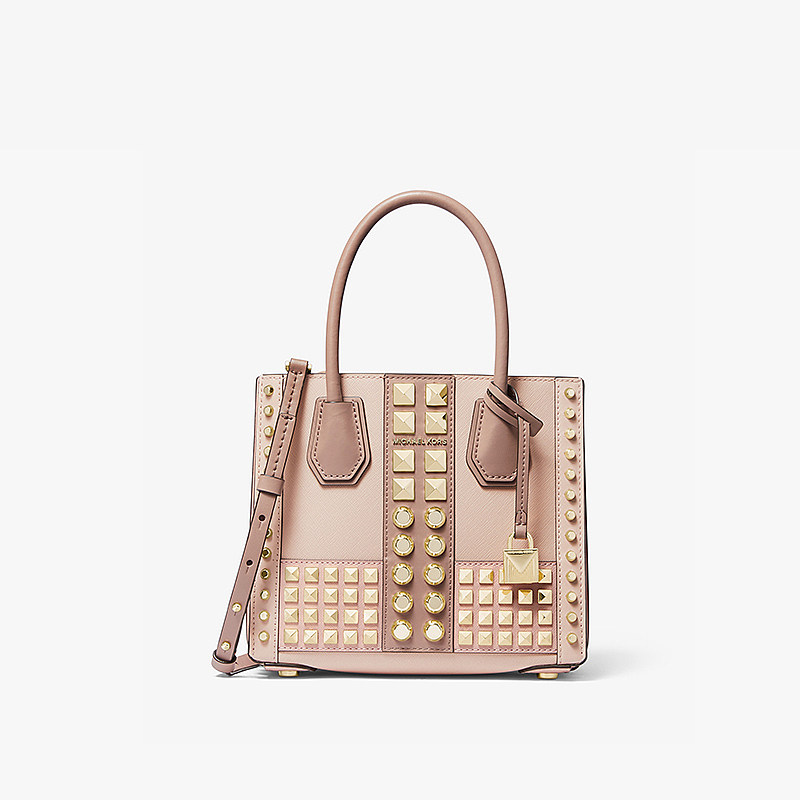 mk mercer小号拼色铆钉风琴单肩包 MICHAEL KORS女士包袋